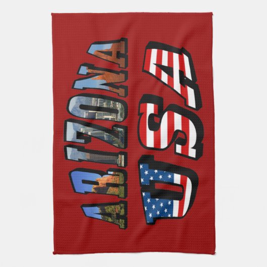 Vlagtekst van Arizona Afbeelding en VS Theedoek (Verticaal)