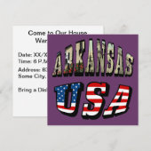 Vlagtekst van Arkansas Afbeelding en USA Kaart (Voorkant / Achterkant)