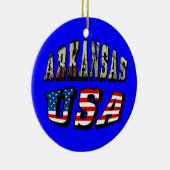Vlagtekst van Arkansas Afbeelding en USA Keramisch Ornament (Rechts)