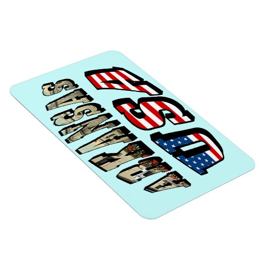 Vlagtekst van Arkansas Afbeelding en USA Magneet (Rechterzijde)