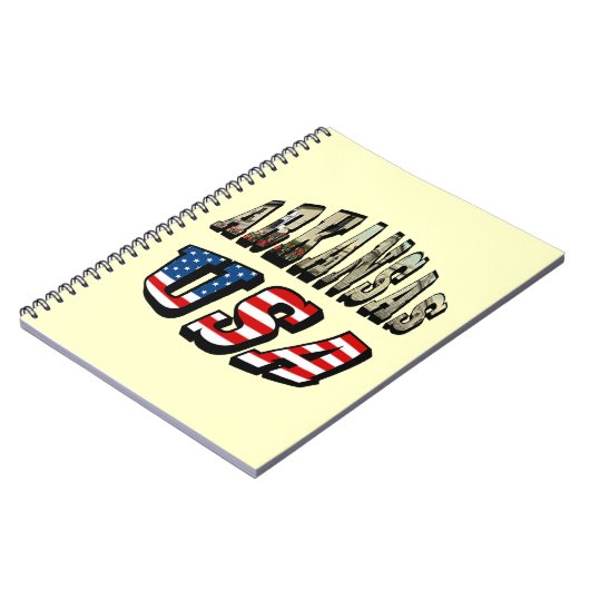 Vlagtekst van Arkansas Afbeelding en USA Notitieboek (Linkerzijde)