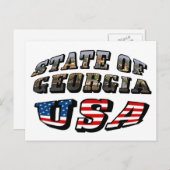 Vlagtekst van de staat Georgië en de VS Briefkaart (Voorkant / Achterkant)