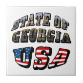 Vlagtekst van de staat Georgië en de VS Tegeltje (Voorkant)