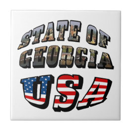 Vlagtekst van de staat Georgië en de VS Tegeltje