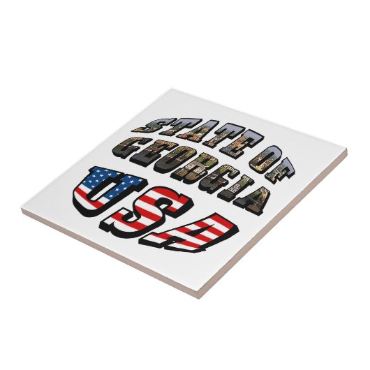 Vlagtekst van de staat Georgië en de VS Tegeltje (Zijkant)