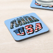 Vlagtekst van Florida-staat en VS Bier Onderzetter (Linkerzijde)