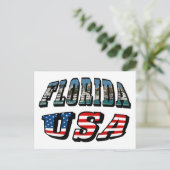Vlagtekst van Florida-staat en VS Briefkaart (Staand voorkant)