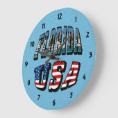 Vlagtekst van Florida-staat en VS Grote Klok (Hoek)