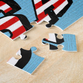 Vlagtekst van Florida-staat en VS Legpuzzel (Zijkant)