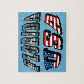 Vlagtekst van Florida-staat en VS Legpuzzel (Verticaal)