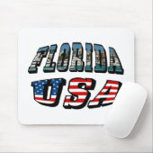 Vlagtekst van Florida-staat en VS Muismat (Met muis)