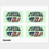 Vlagtekst van Florida-staat en VS Rechthoekige Sticker (Vel)