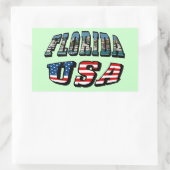 Vlagtekst van Florida-staat en VS Rechthoekige Sticker (Tas)