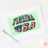 Vlagtekst van Florida-staat en VS Rechthoekige Sticker (Envelop)