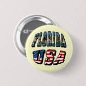 Vlagtekst van Florida-staat en VS Ronde Button 5,7 Cm (Voorkant /achterkant)