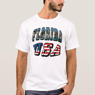 Vlagtekst van Florida-staat en VS T-shirt