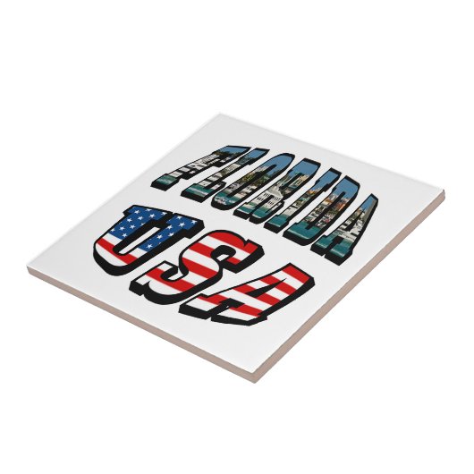 Vlagtekst van Florida-staat en VS Tegeltje (Zijkant)