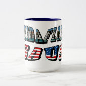 Vlagtekst van Florida-staat en VS Tweekleurige Koffiemok (Center)