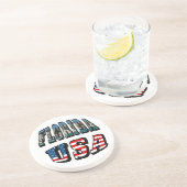 Vlagtekst van Florida-staat en VS Zandsteen Onderzetter (Zijkant)