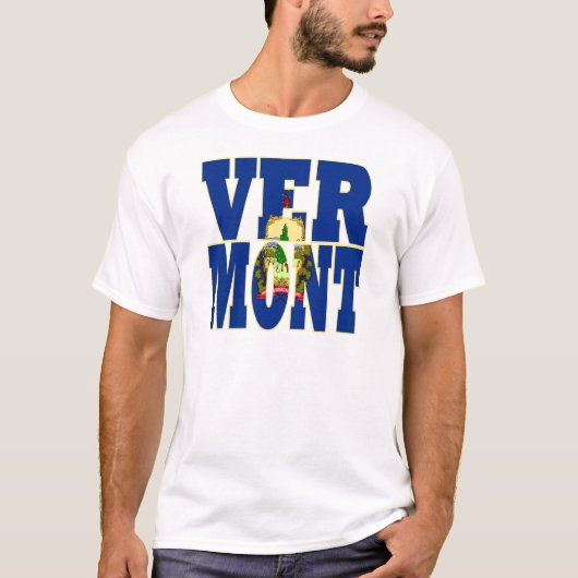 Vlagtekst Vermont-staat T-shirt (Voorkant)
