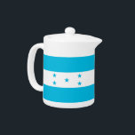 vlagtheepot van Honduras Theepot<br><div class="desc">Voeg een vleugje Hondurese trots toe aan je theetijd met onze exclusieve theepot met de vlag van Honduras! Deze theepot is gemaakt met nauwgezette aandacht voor detail en is meer dan alleen een functioneel item; het is een viering van het erfgoed en de culturele trots van Honduras. Het levendige ontwerp...</div>