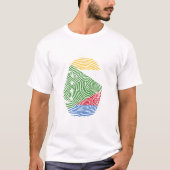 Vlagvingerafdruk van Comoren T-shirt (Voorkant)