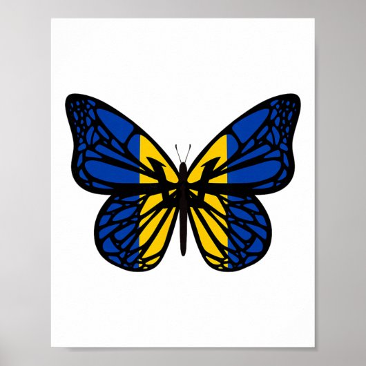 Vlajg Kleur Vlinder - Tryzub Drie-tand Poster (Voorkant)