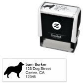 Vlak gecoat retriever silhouet retour adres  zelfinktende stempel (In situ)