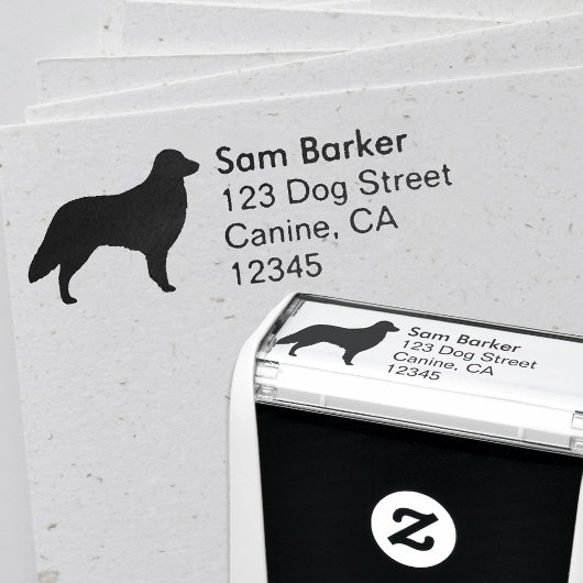 Vlak gecoat retriever silhouet retour adres  zelfinktende stempel