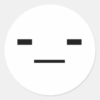 vlak gezicht ronde sticker