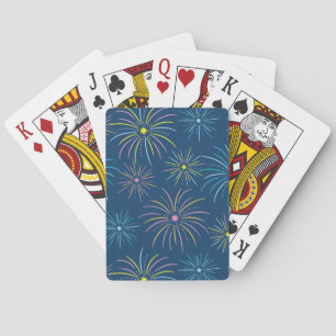 Vlak kleurrijk nieuwjaarsfeest patroon pokerkaarten