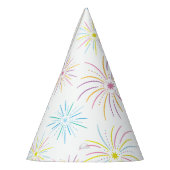 Vlak kleurrijk nieuwjaarsviering patroon - Wit Feesthoedjes (Links)