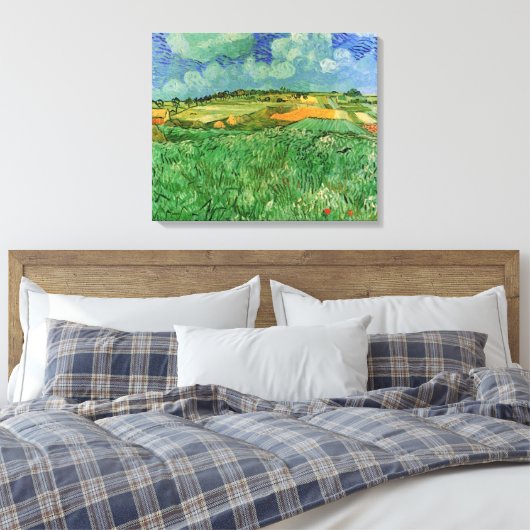 Vlak landschap bij Auvers van Vincent van Gogh Canvas Afdruk (Insitu (Slaapkamer))