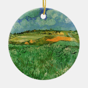 Vlak landschap bij Auvers van Vincent van Gogh Keramisch Ornament