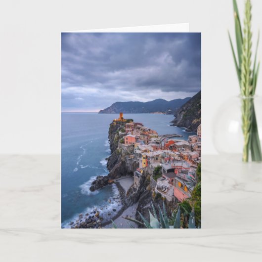 Vlak na Zonsondergang | Vernazza, Cinque Terre, Kaart (Voorkant)