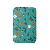 Vlak-Stijl Halloween Turquoise Patroon. Badmat (Voorkant Verticaal)