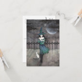 Vlak voor middernacht Halloween Briefkaart (Voorkant / Achterkant in situ)