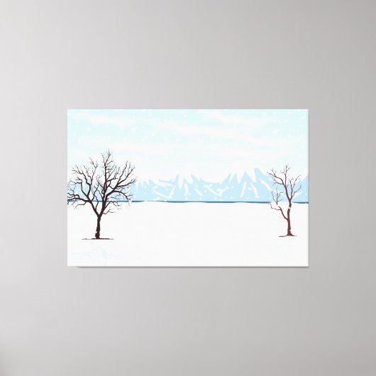 Vlak winterlandschap canvas afdruk (Voorkant)