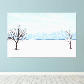 Vlak winterlandschap canvas afdruk (Insitu (Houten vloer))
