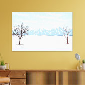 Vlak winterlandschap canvas afdruk (Insitu (Woonkamer))