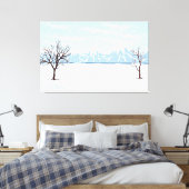 Vlak winterlandschap canvas afdruk (Insitu (Slaapkamer))
