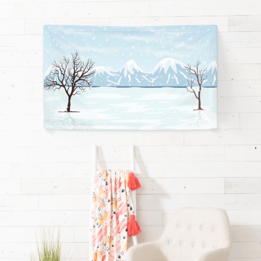 Vlak winterlandschap spandoek (Insitu)