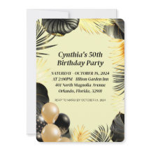 Vlakke 50ste verjaardag uitnodiging