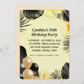 Vlakke 50ste verjaardag uitnodiging (Voorkant / Achterkant)