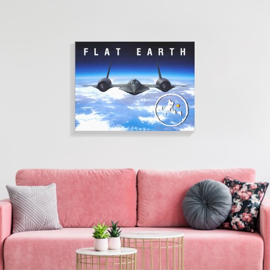 Vlakke Aarde — Canvas 14 x 11 (Insitu (Woonkamer))