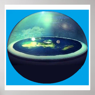 vlakke aarde met koepelPoster Poster