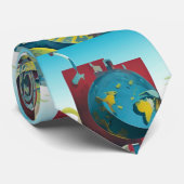 Vlakke aarde. Moderne kunst Stropdas (Opgerold)