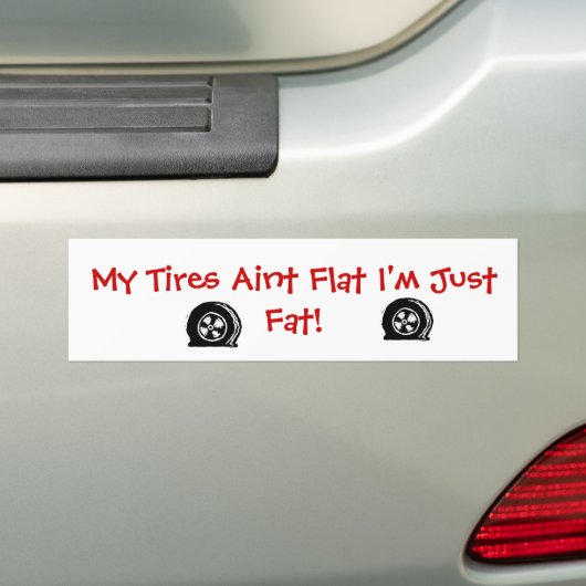 vlakke banden bumpersticker (Op auto)