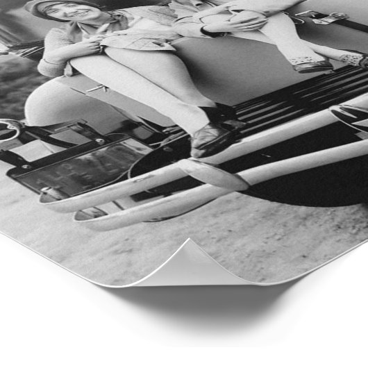  vlakke darm vrouwen Antiek roomstoel Poster (Hoek)