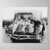  vlakke darm vrouwen Antiek roomstoel Poster (Voorkant)